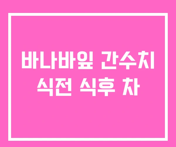 바나바잎 간수치 식전 식후 차