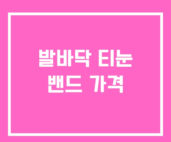 발바닥 티눈 밴드 가격