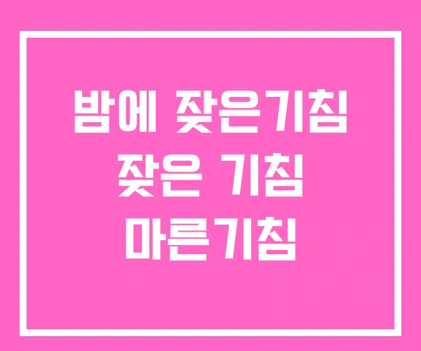 밤에 잦은기침 잦은 기침 마른기침