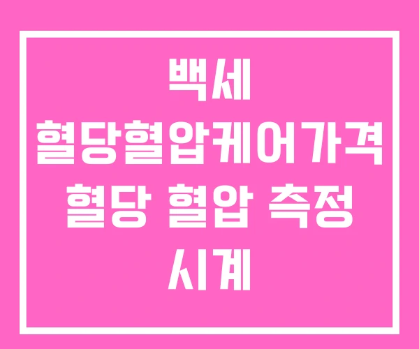백세 혈당혈압케어가격 혈당 혈압 측정 시계