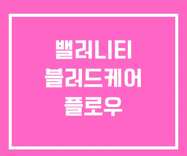 밸러니티 블러드케어 플로우