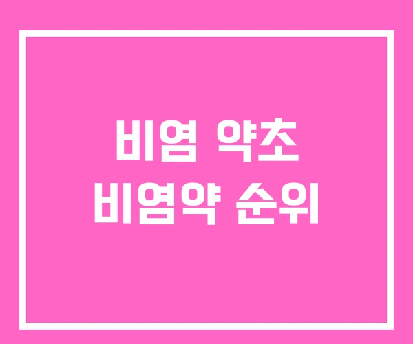 비염 약초 비염약 순위