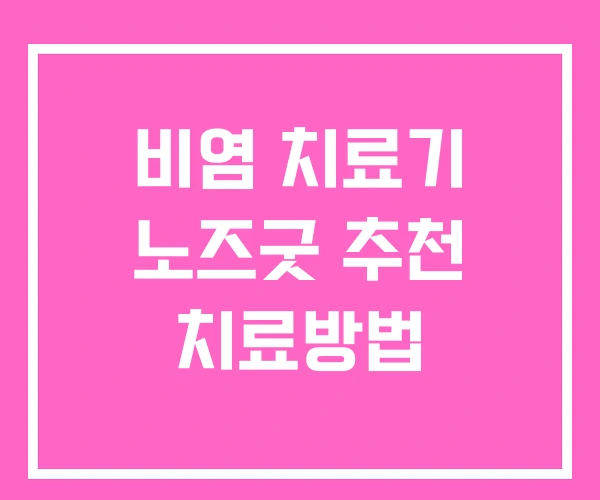 비염 치료기 노즈굿 추천 치료방법