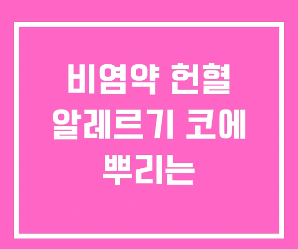 비염약 헌혈 알레르기 코에 뿌리는