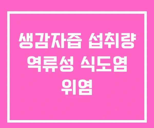 생감자즙 섭취량 역류성 식도염 위염