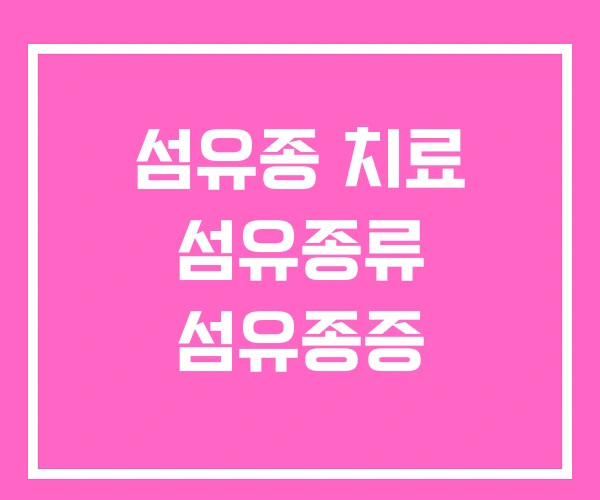 섬유종 치료 섬유종류 섬유종증