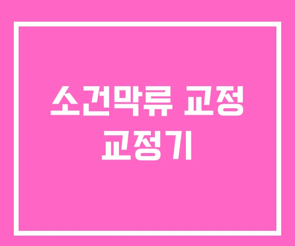 소건막류 교정 교정기