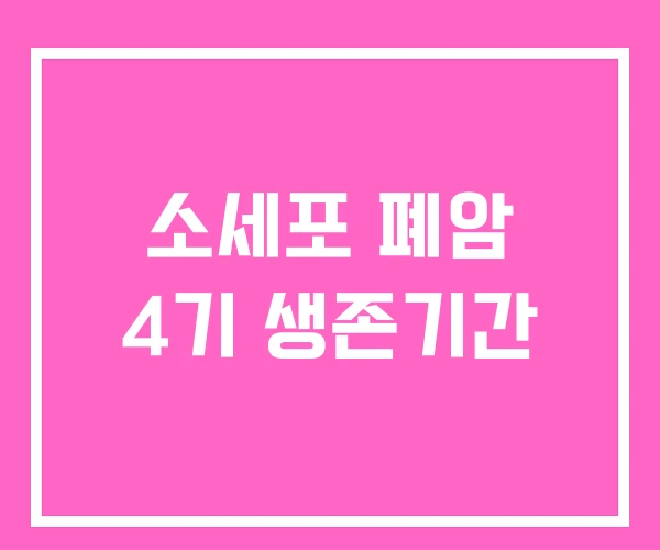 소세포 폐암 4기 생존기간