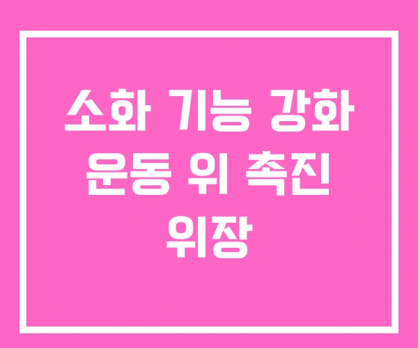 소화 기능 강화 운동 위 촉진 위장
