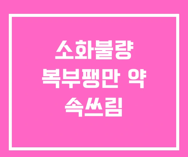 소화불량 복부팽만 약 속쓰림