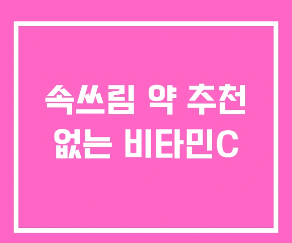 속쓰림 약 추천 없는 비타민C