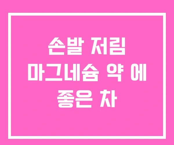 손발 저림 마그네슘 약 에 좋은 차