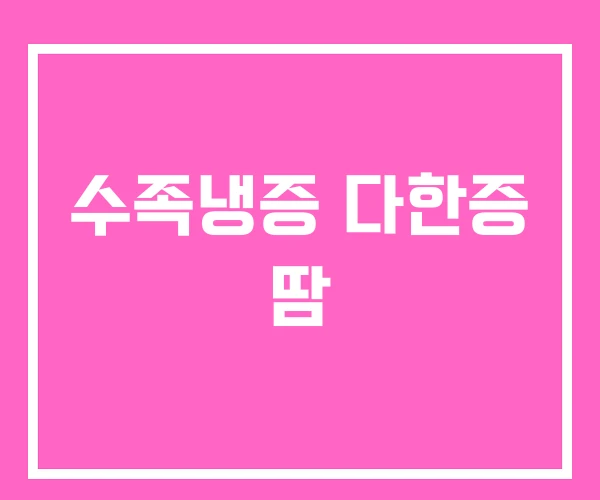 수족냉증 다한증 땀