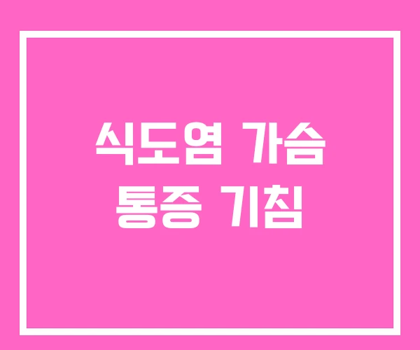 식도염 가슴 통증 기침