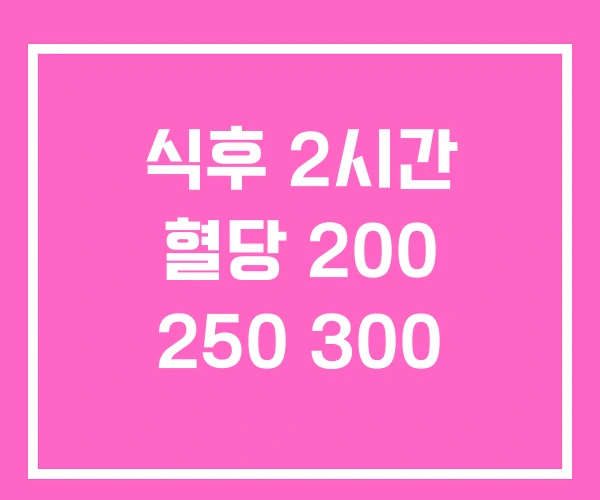 식후 2시간 혈당 200 250 300