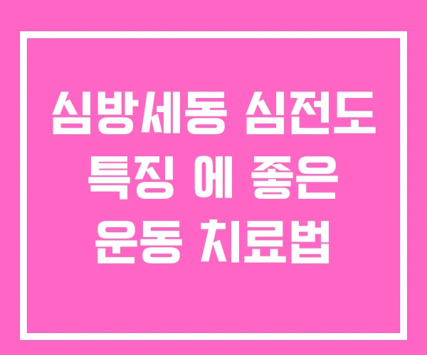 심방세동 심전도 특징 에 좋은 운동 치료법