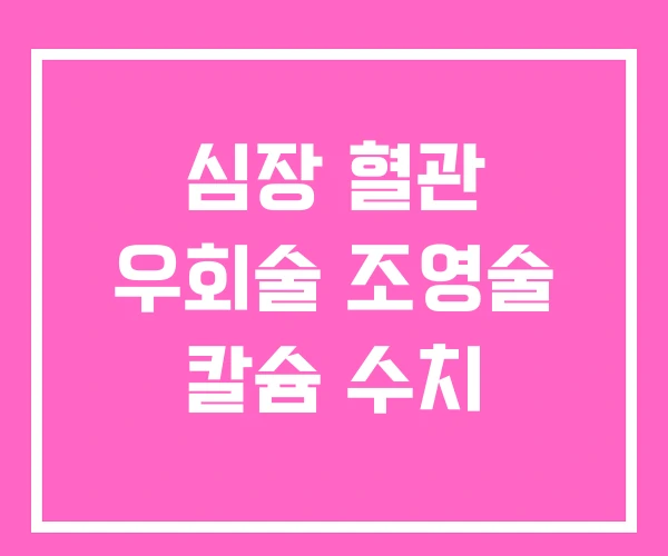 심장 혈관 우회술 조영술 칼슘 수치