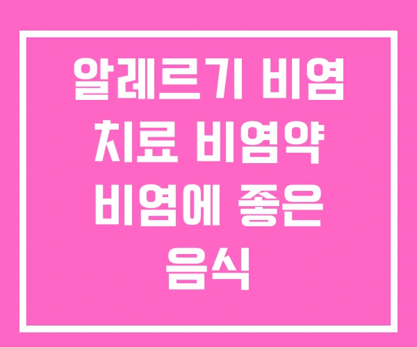 알레르기 비염 치료 비염약 비염에 좋은 음식