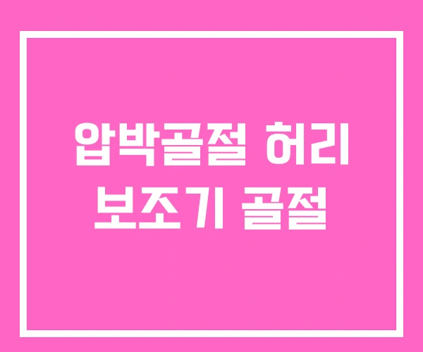 압박골절 허리 보조기 골절
