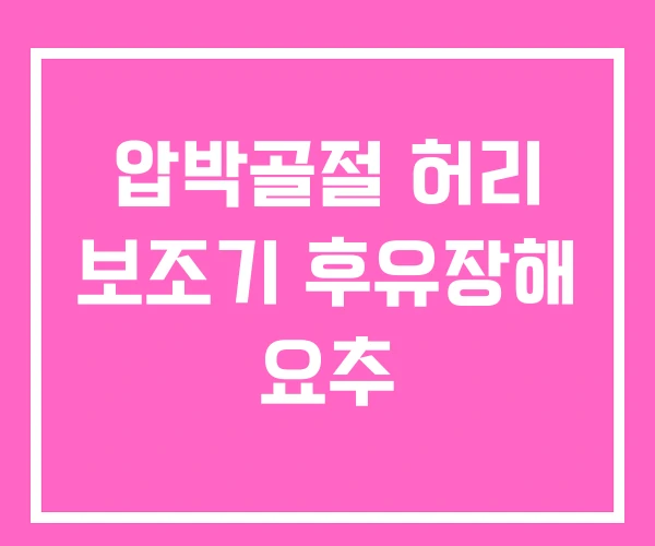 압박골절 허리 보조기 후유장해 요추