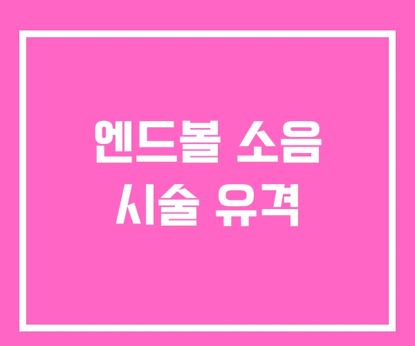 엔드볼 소음 시술 유격