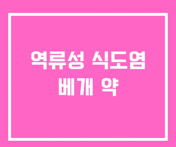 역류성 식도염 베개 약