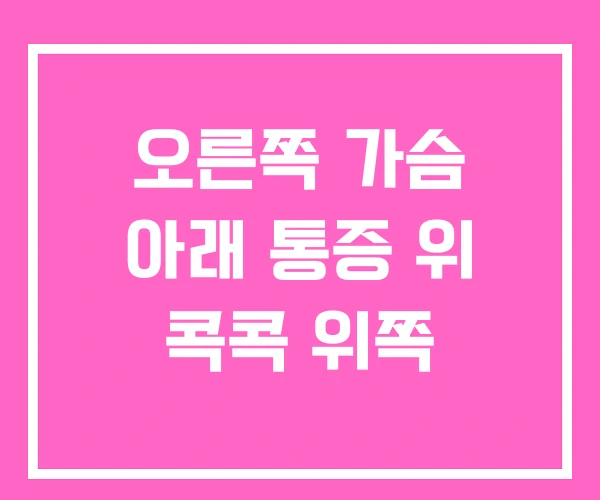 오른쪽 가슴 아래 통증 위 콕콕 위쪽