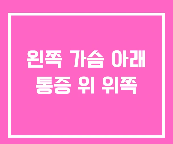 왼쪽 가슴 아래 통증 위 위쪽