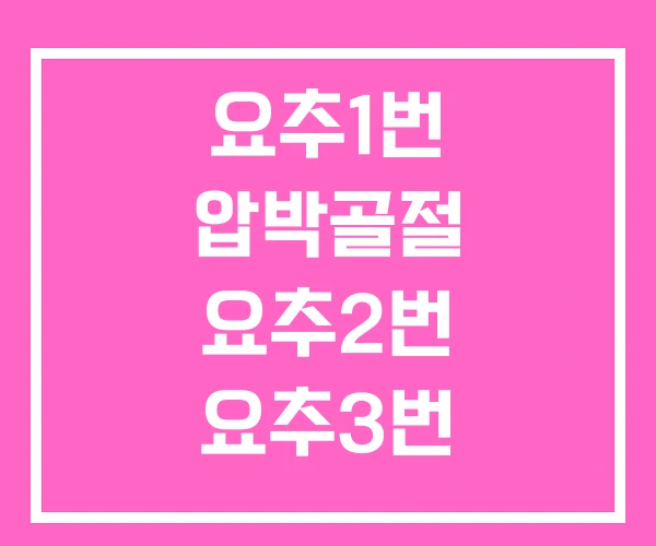 요추1번 압박골절 요추2번 요추3번