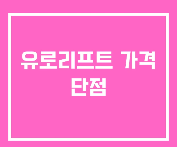 유로리프트 가격 단점