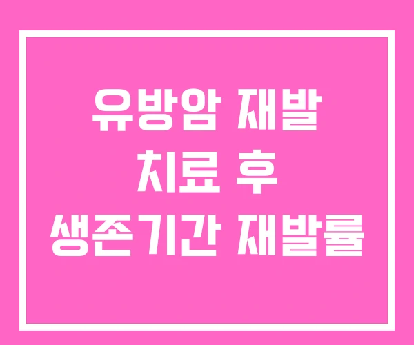 유방암 재발 치료 후 생존기간 재발률