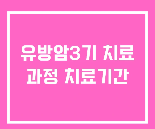 유방암3기 치료 과정 치료기간
