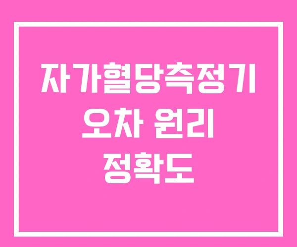 자가혈당측정기 오차 원리 정확도