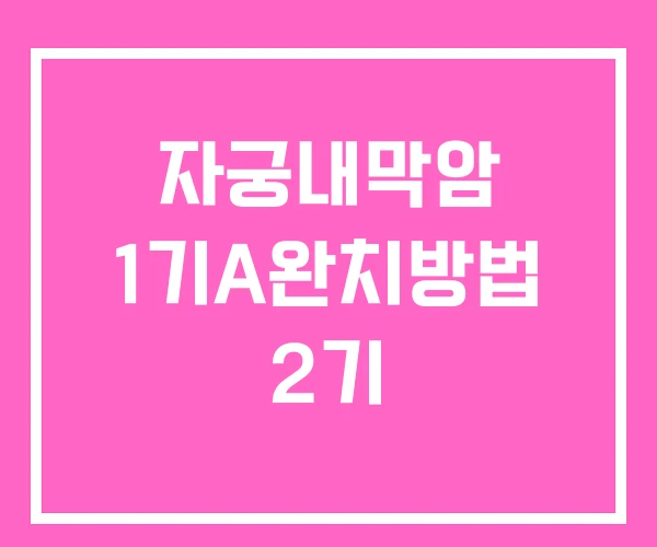 자궁내막암 1기A완치방법 2기