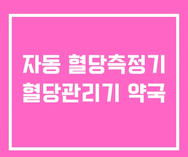 자동 혈당측정기 혈당관리기 약국