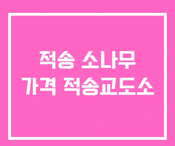 적송 소나무 가격 적송교도소