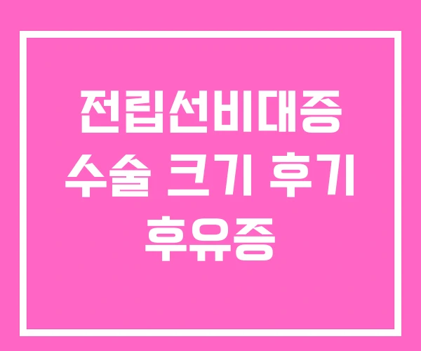 전립선비대증 수술 크기 후기 후유증