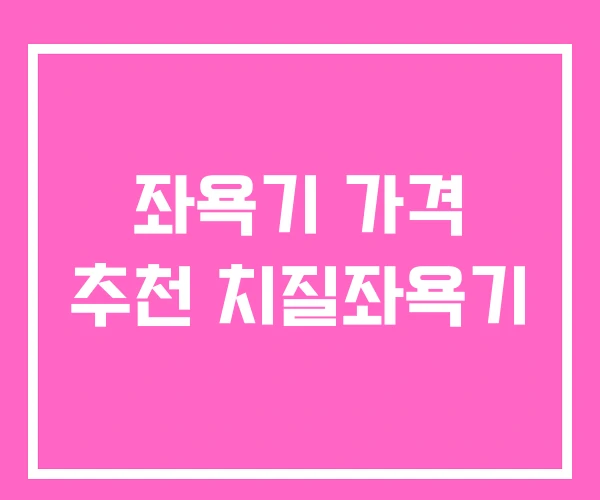좌욕기 가격 추천 치질좌욕기