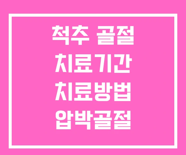 척추 골절 치료기간 치료방법 압박골절