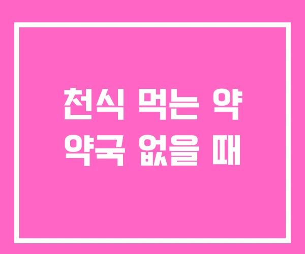 천식 먹는 약 약국 없을 때