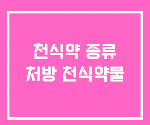 천식약 종류 처방 천식약물