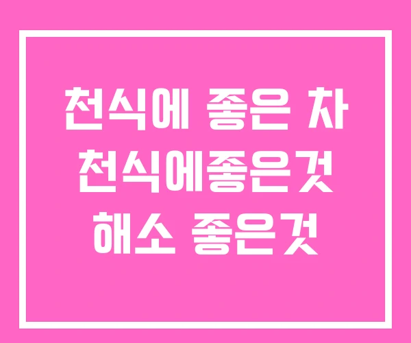 천식에 좋은 차 천식에좋은것 해소 좋은것