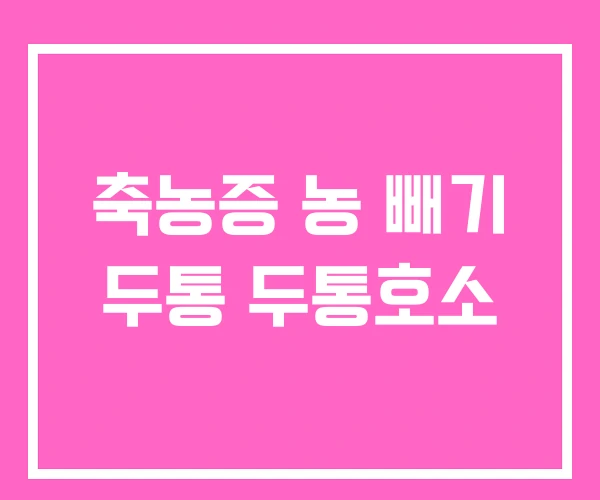 축농증 농 빼기 두통 두통호소