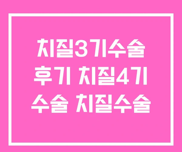 치질3기수술 후기 치질4기 수술 치질수술