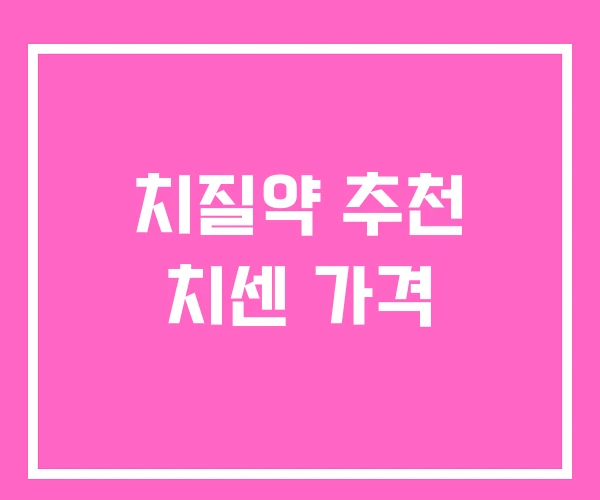치질약 추천 치센 가격