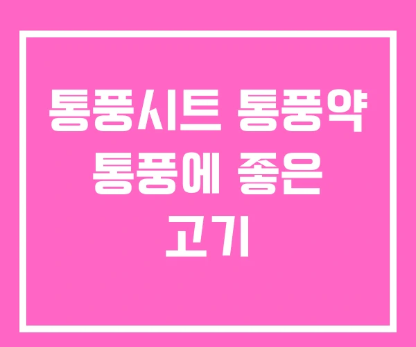 통풍시트 통풍약 통풍에 좋은 고기