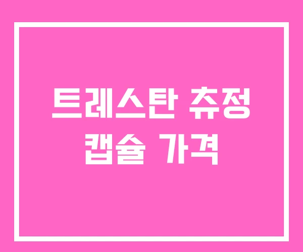 트레스탄 츄정 캡슐 가격