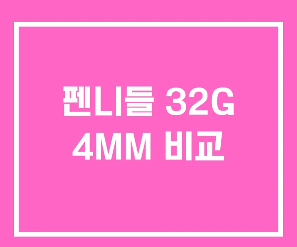펜니들 32G 4MM 비교