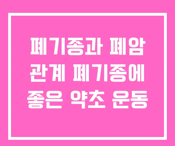 폐기종과 폐암 관계 폐기종에 좋은 약초 운동