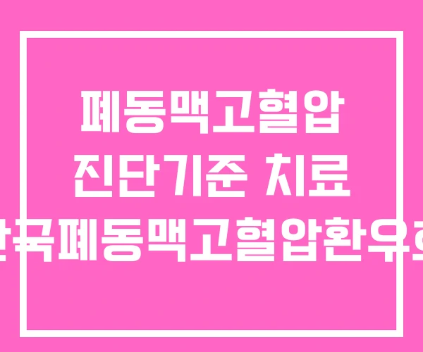 폐동맥고혈압 진단기준 치료 한국폐동맥고혈압환우회 폐동맥고혈압 진단기준 치료 한국폐동맥고혈압환우회